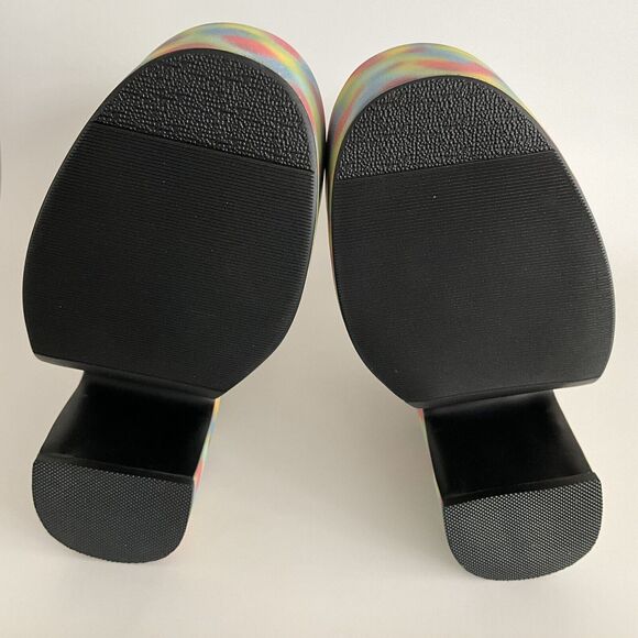 Shane Justin Rainbow Iridescent Platform Boots EDM Rave Dance Party 36 - Picture 10 of 12